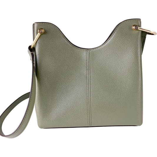 Michael Kors Joan Large Perforated Suede Leather Slouchy Messenger Handbag (Army Green) 503744