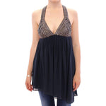 Anaikka Navy Blue Studs Embellished Top Blouse