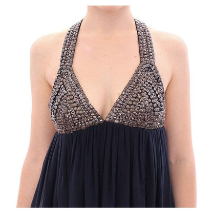 Anaikka Navy Blue Studs Embellished Top Blouse