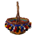 Dolce & Gabbana Multicolor Cotton Embellished Agnese Basket Tote Bag