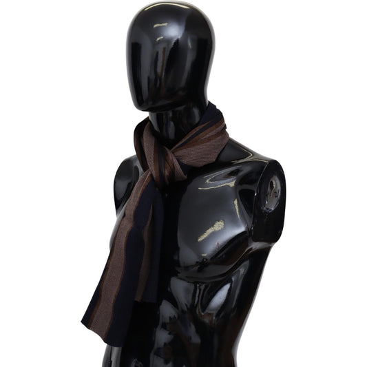 Missoni Brown Wool Striped Unisex Neck Wrap Shawl Scarf