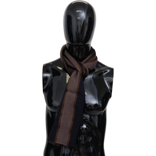 Missoni Brown Wool Striped Unisex Neck Wrap Shawl Scarf