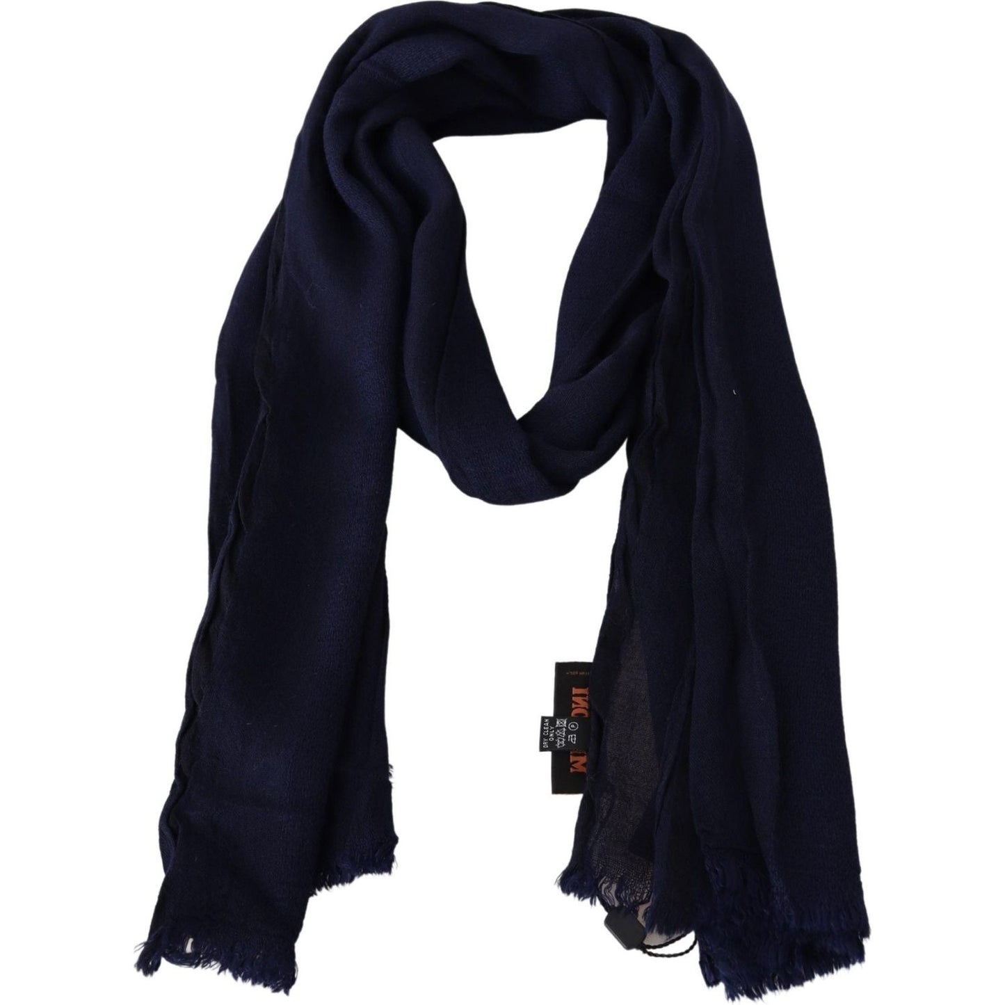 Missoni Blue Wool Knit Unisex Neck Wrap Scarf