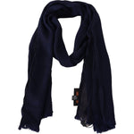 Missoni Blue Wool Knit Unisex Neck Wrap Scarf
