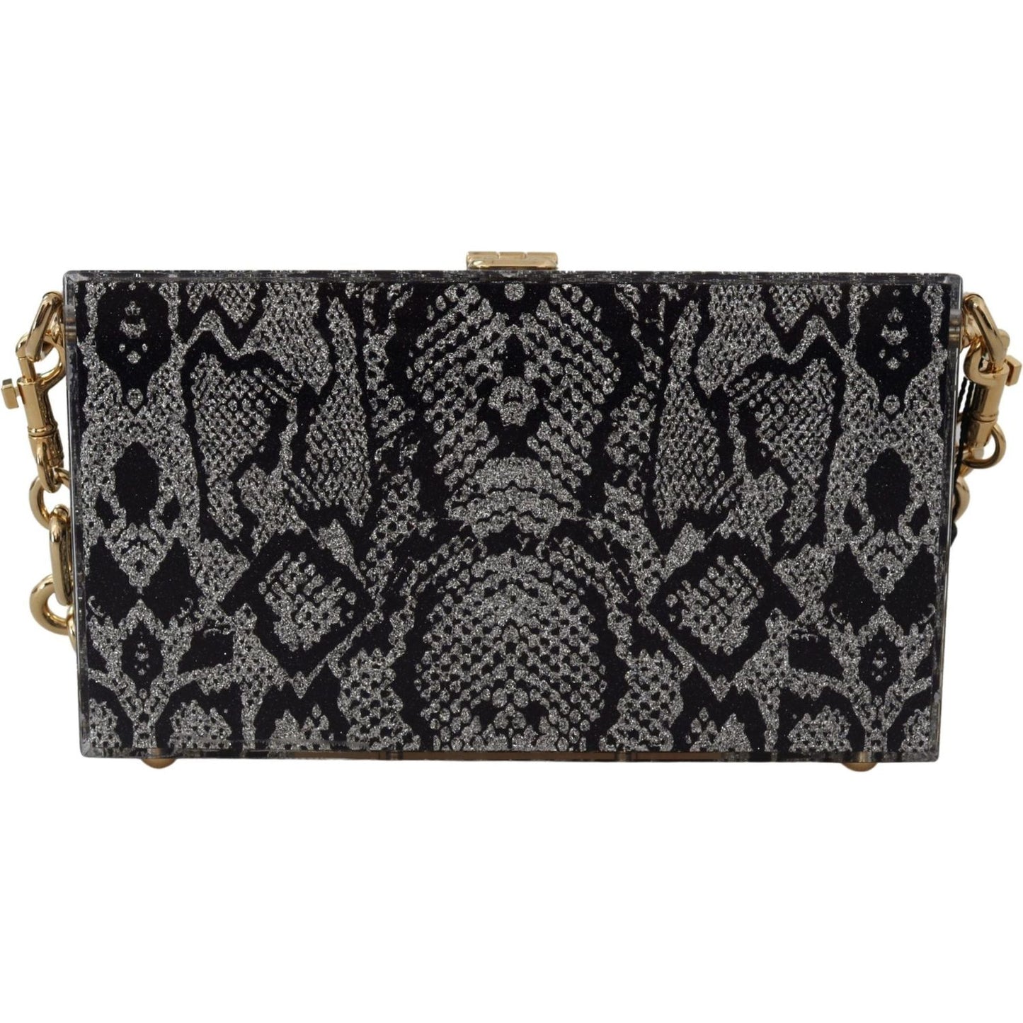 Dolce & Gabbana Gray Fashion Devotion Clutch Plexi SICILY BOX Purse WOMAN SHOULDER BAGS