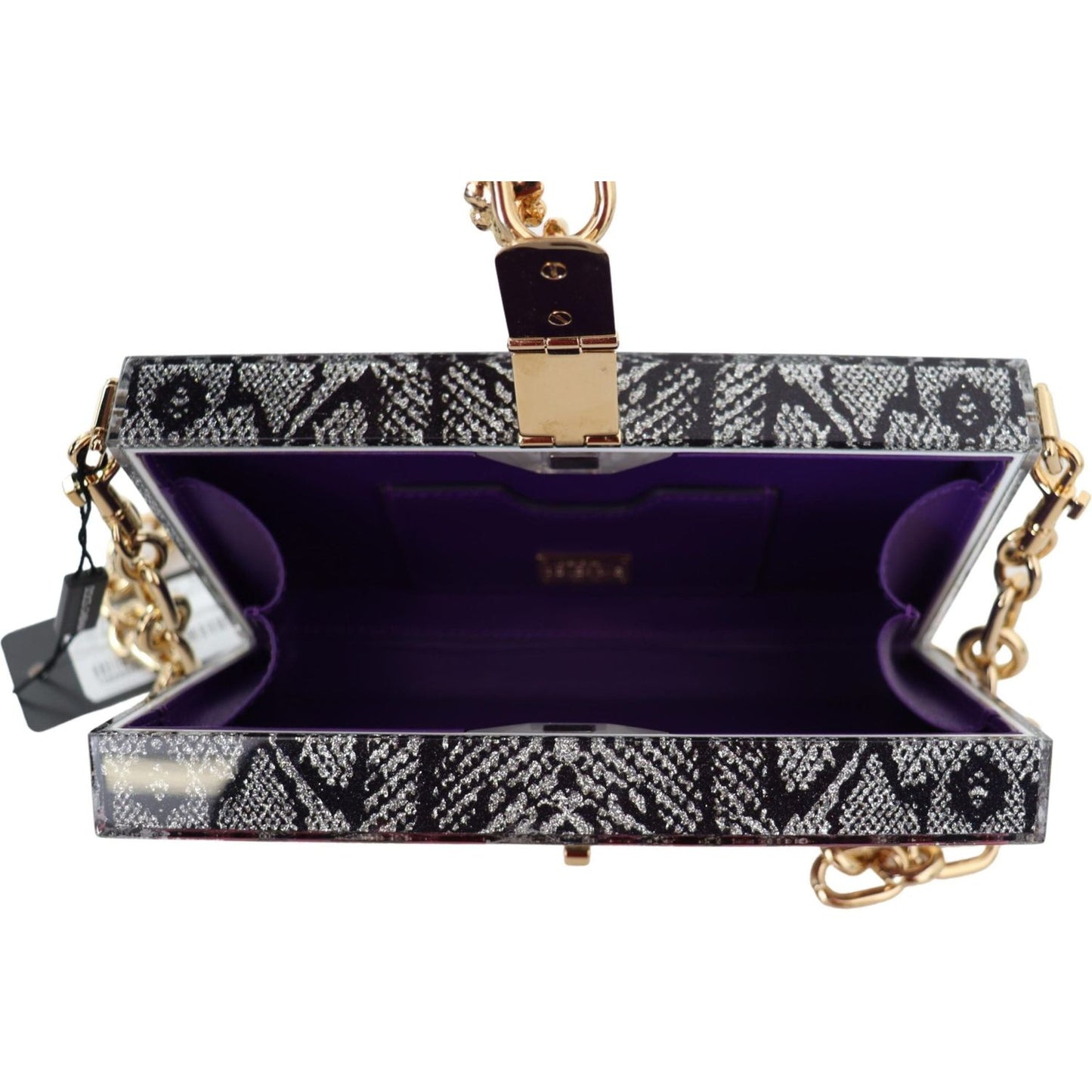 Dolce & Gabbana Gray Fashion Devotion Clutch Plexi SICILY BOX Purse WOMAN SHOULDER BAGS