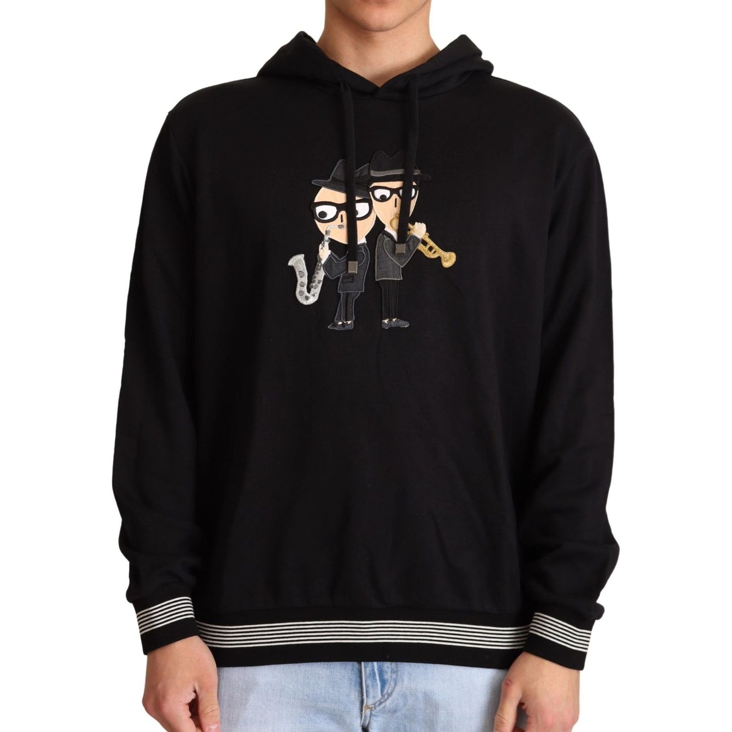 Dolce & Gabbana Black Cotton Hooded #dgfamily Sweater