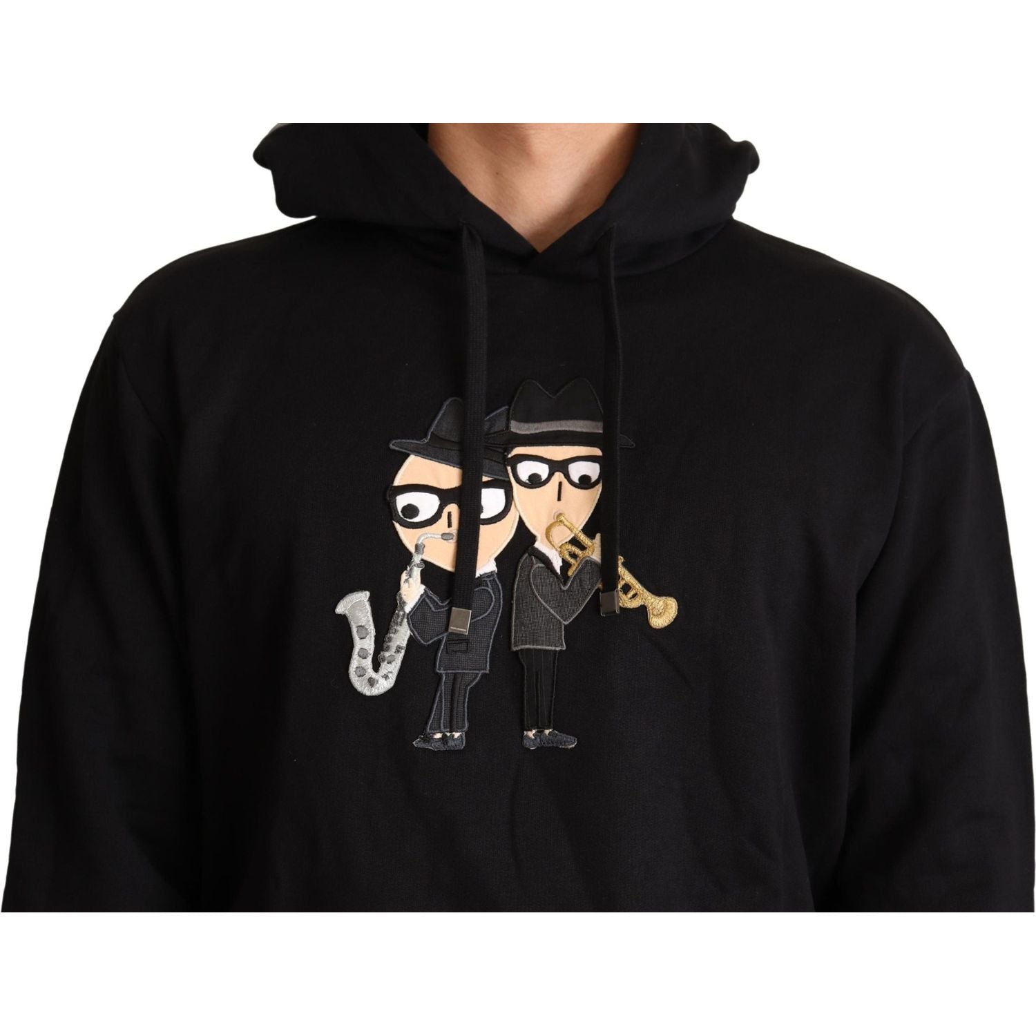 Dolce & Gabbana Black Cotton Hooded #dgfamily Sweater