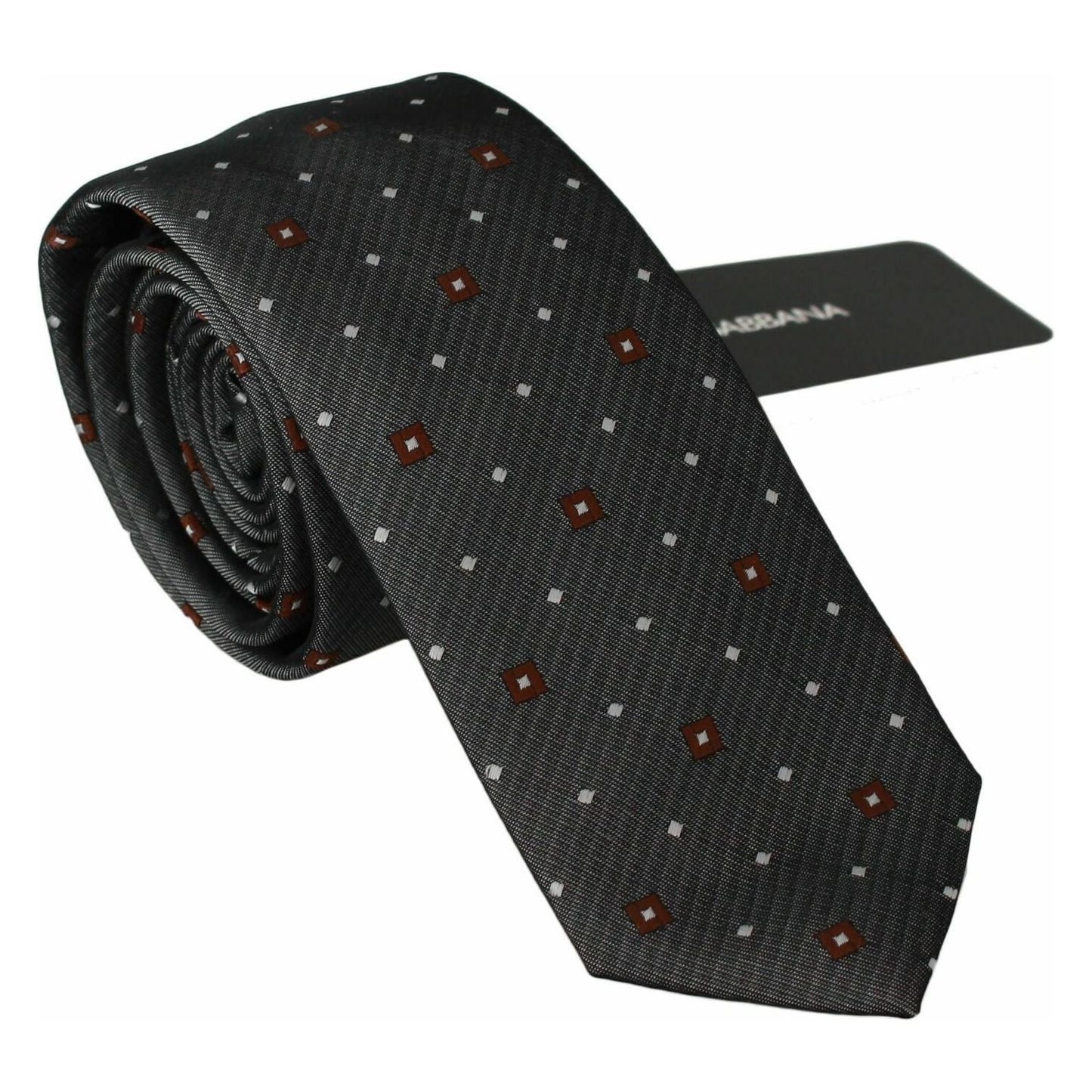 Dolce & Gabbana Gray Patterned Classic Mens Slim Necktie