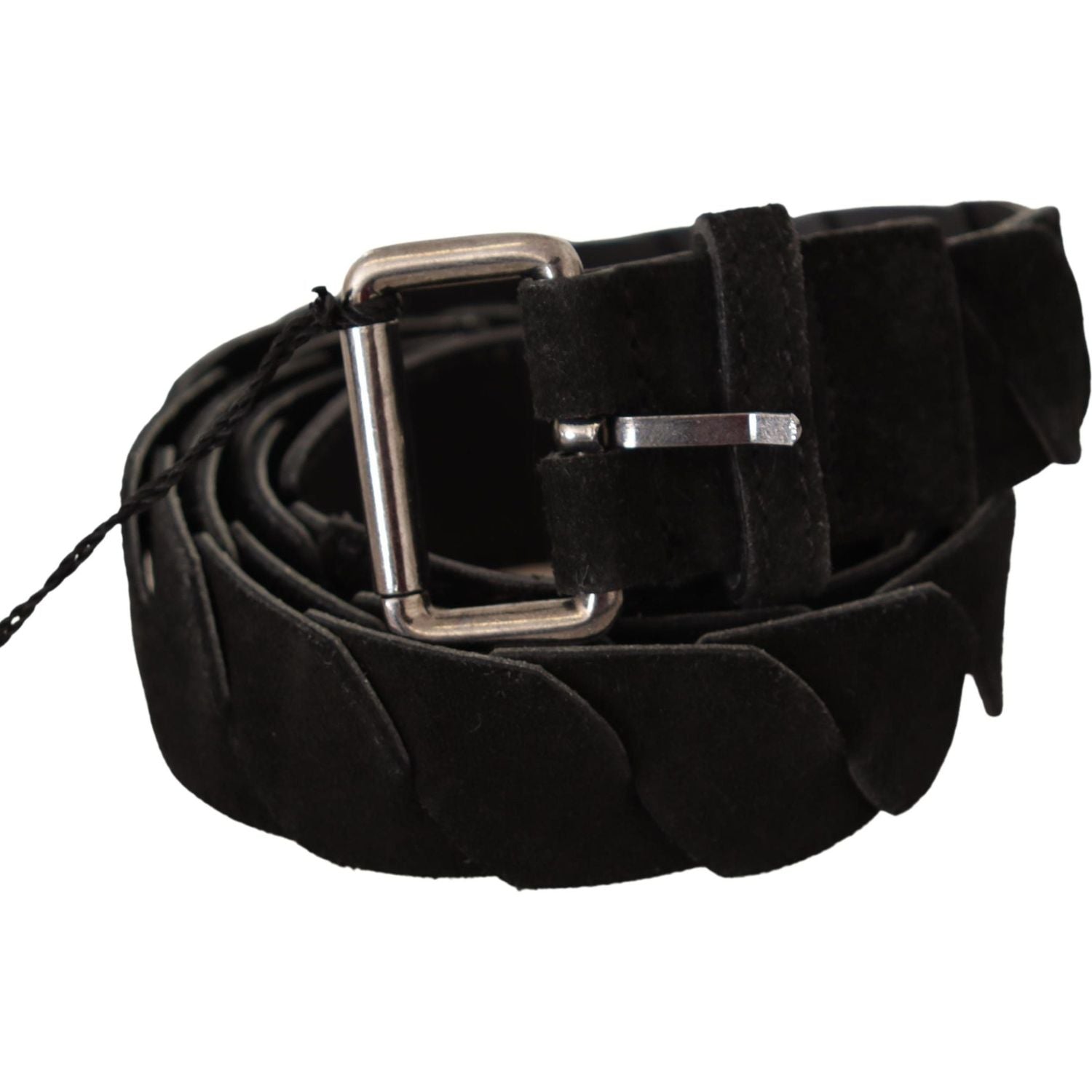 GF Ferre Black WX Silver Tone Buckle Waist Belt