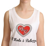 Dolce & Gabbana White La Moda Crystal Tank Top T-shirt