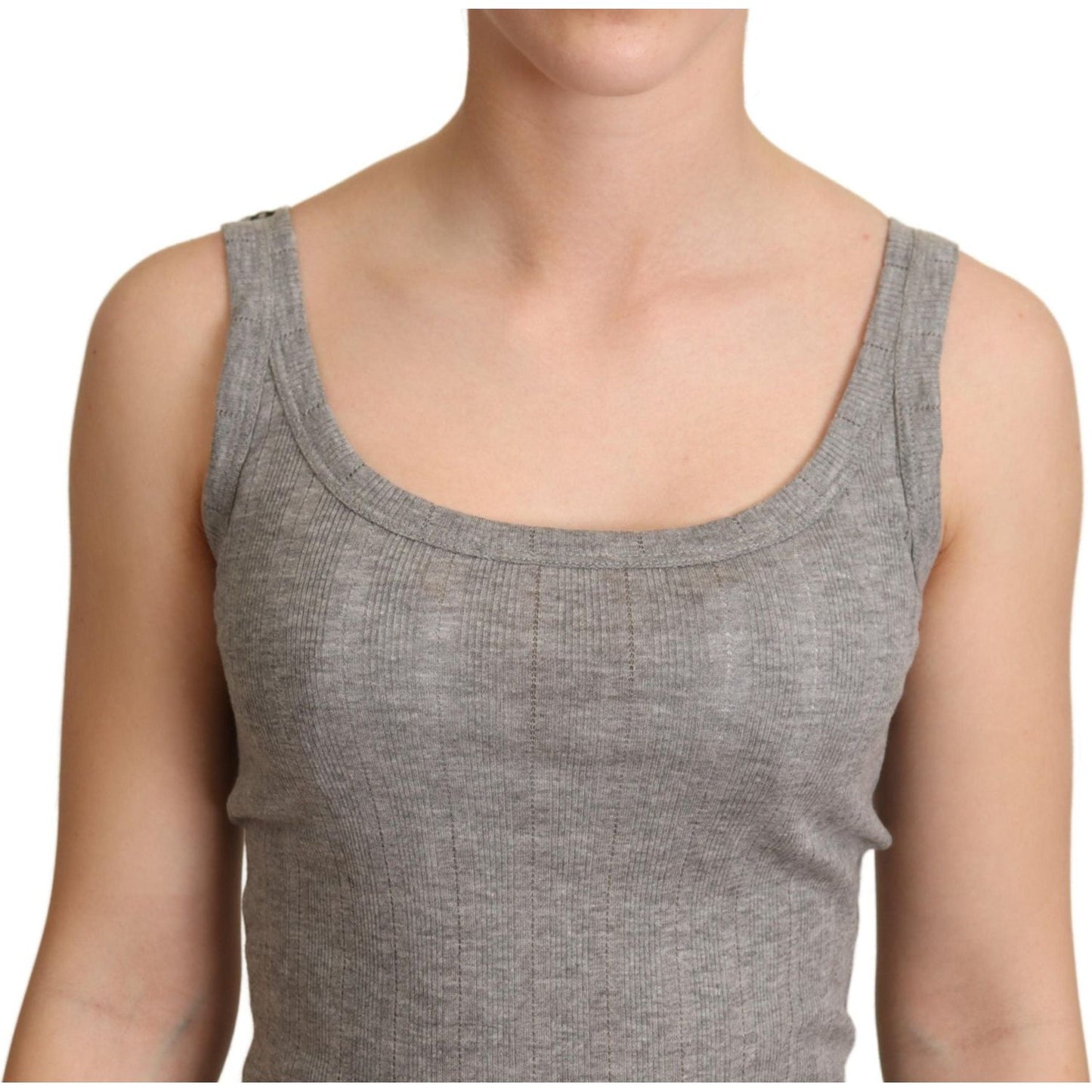 Dolce & Gabbana Gray Cotton Modal Canotta Tank Top T-shirt