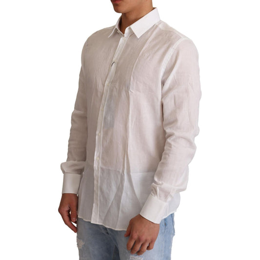Dolce & Gabbana White Cotton Floral Pattern MARTINI Shirt TSH6404-40