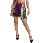 Dolce & Gabbana Multicolor Floral Jacquard Crystal Skirt WOMAN SKIRTS