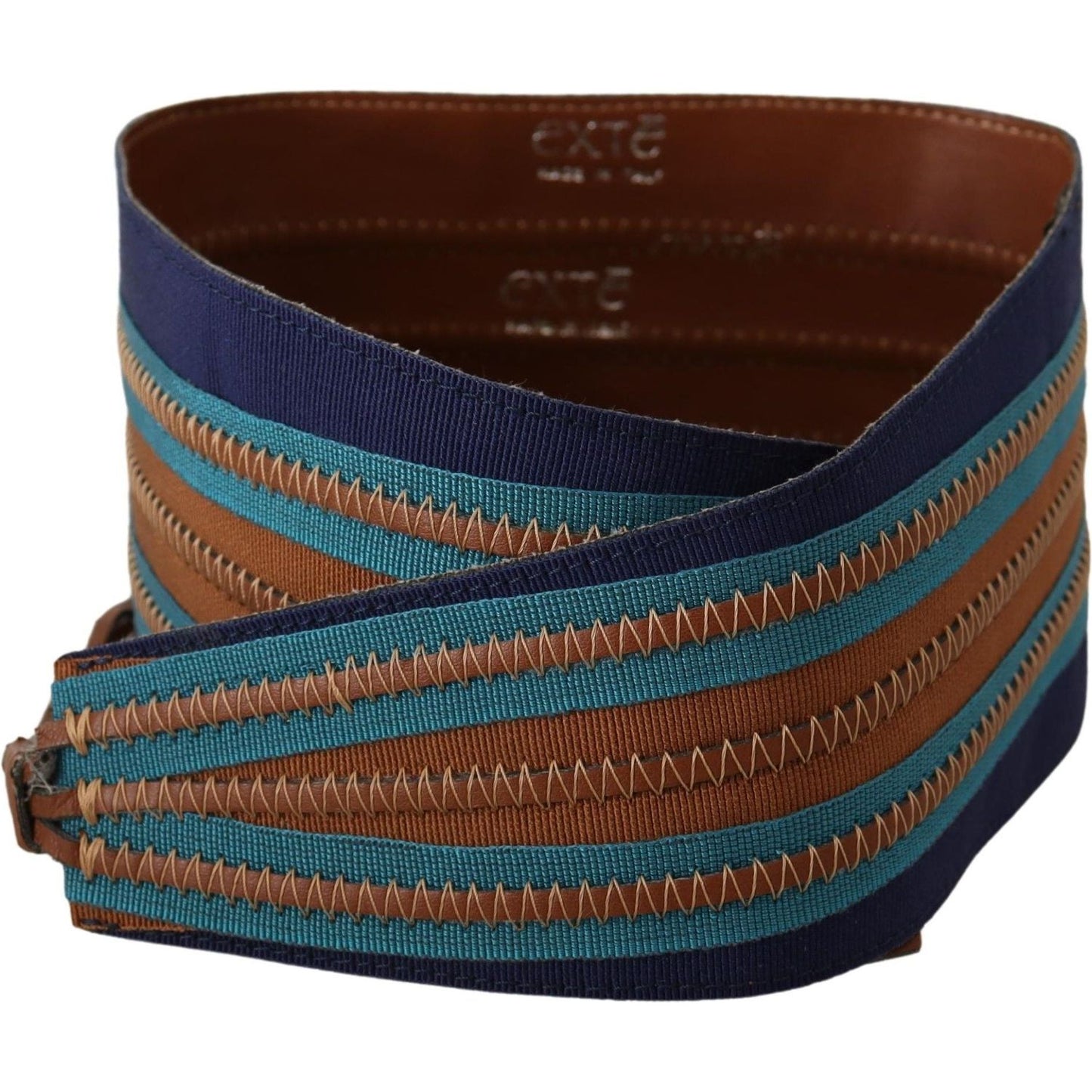 Exte Brown Leather Wide Waistband Tie Fastening Belt WOMAN BELTS