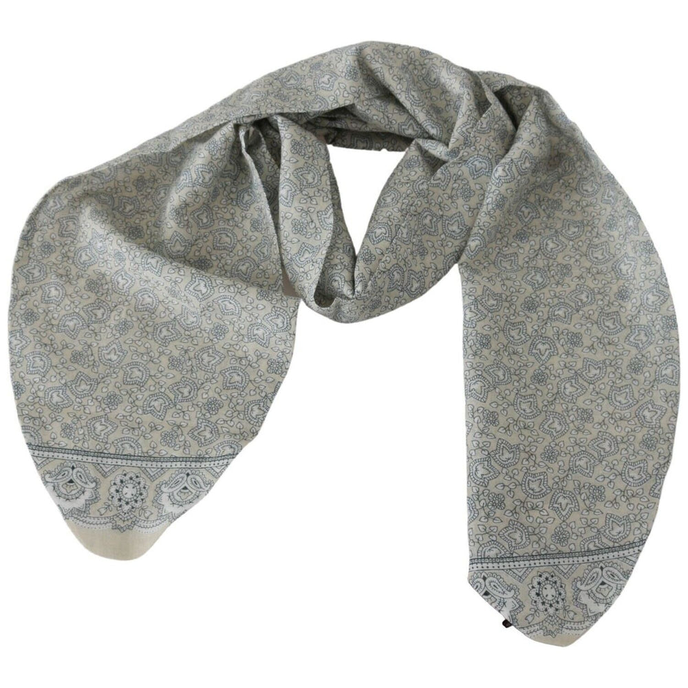 Ermanno Scervino Beige Blue Belt Wrap Beachwear Waist Wrap Shawl Scarves