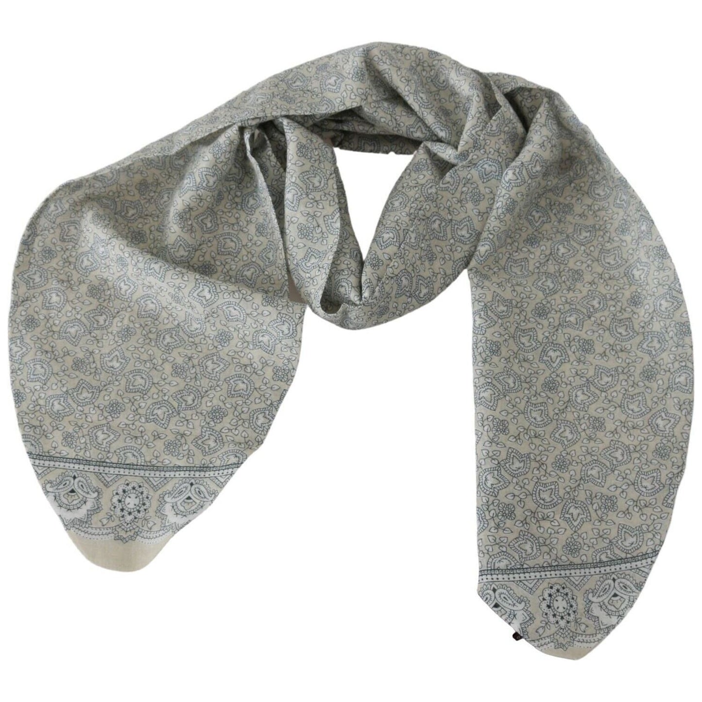 Ermanno Scervino Beige Blue Belt Wrap Beachwear Waist Wrap Shawl Scarves