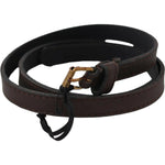 MILA SCHÖN Brown Genuine Leather Skinny Fashion Dark