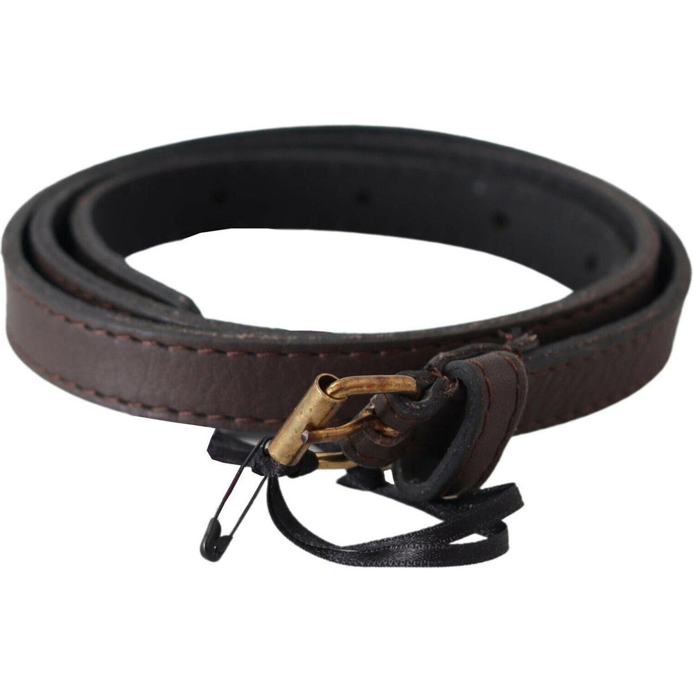 MILA SCHÖN Brown Genuine Leather Skinny Fashion Dark