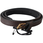 MILA SCHÖN Brown Genuine Leather Skinny Fashion Dark
