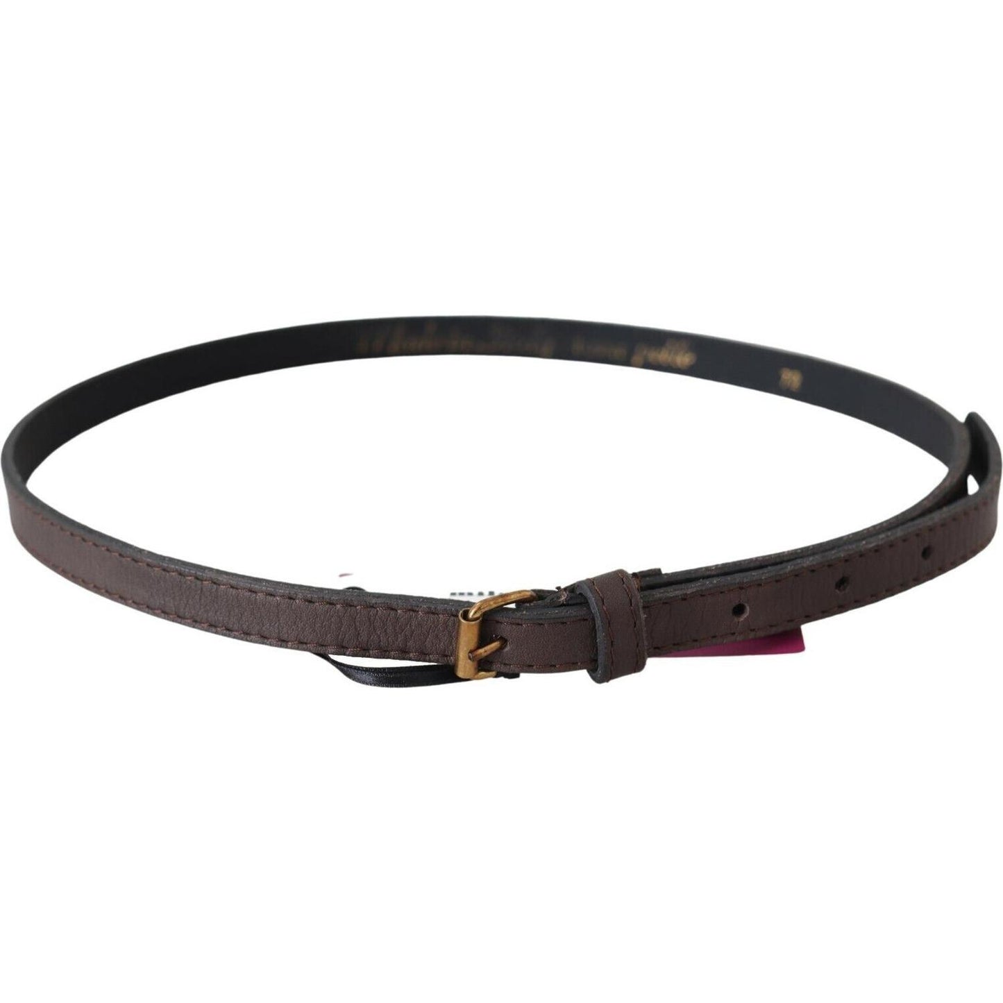 MILA SCHÖN Brown Genuine Leather Skinny Fashion Dark