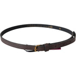 MILA SCHÖN Brown Genuine Leather Skinny Fashion Dark