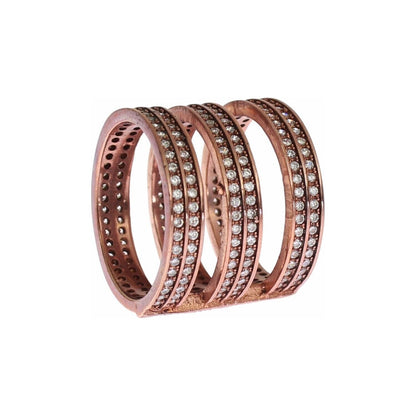 Nialaya Gold 925 Silver Clear CZ Pink Ring Ring