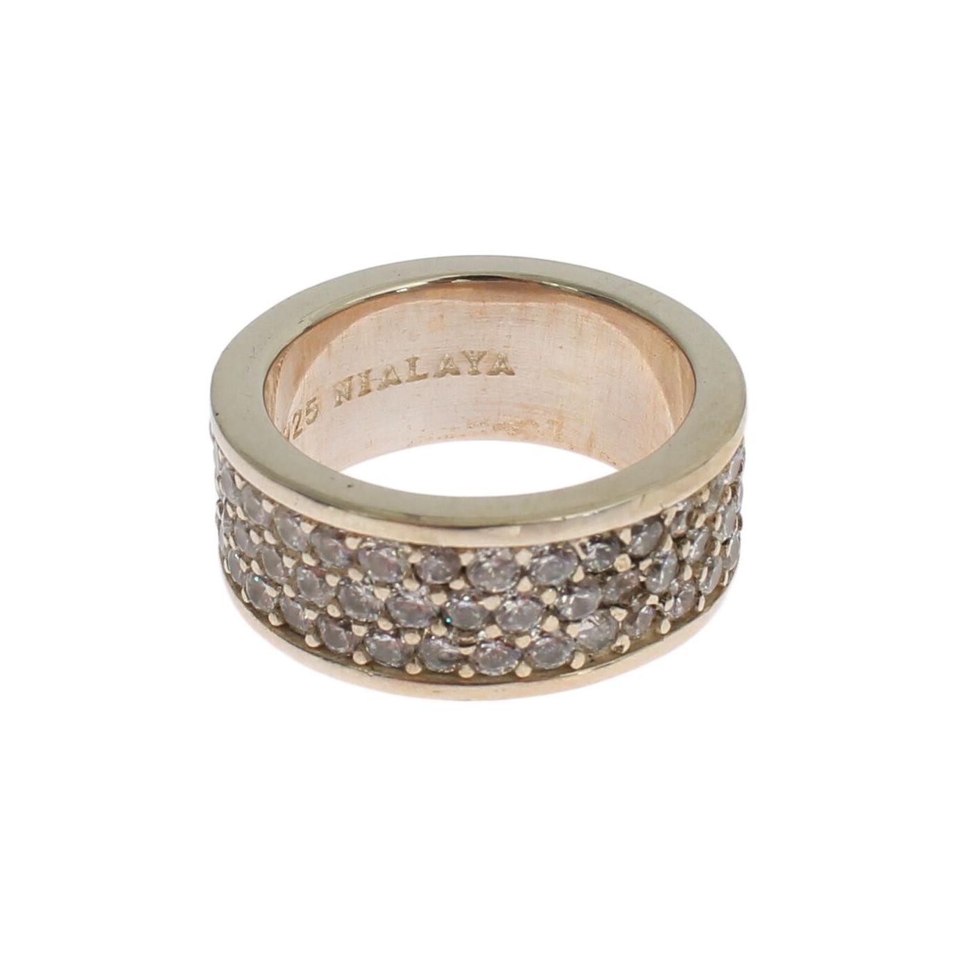 Nialaya Silver Womens CZ 925 Sterling Ring SIG19085-54