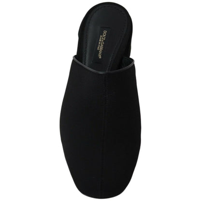 Dolce & Gabbana Black Grosgrain Slides Sandals Women Shoes WOMAN SANDALS