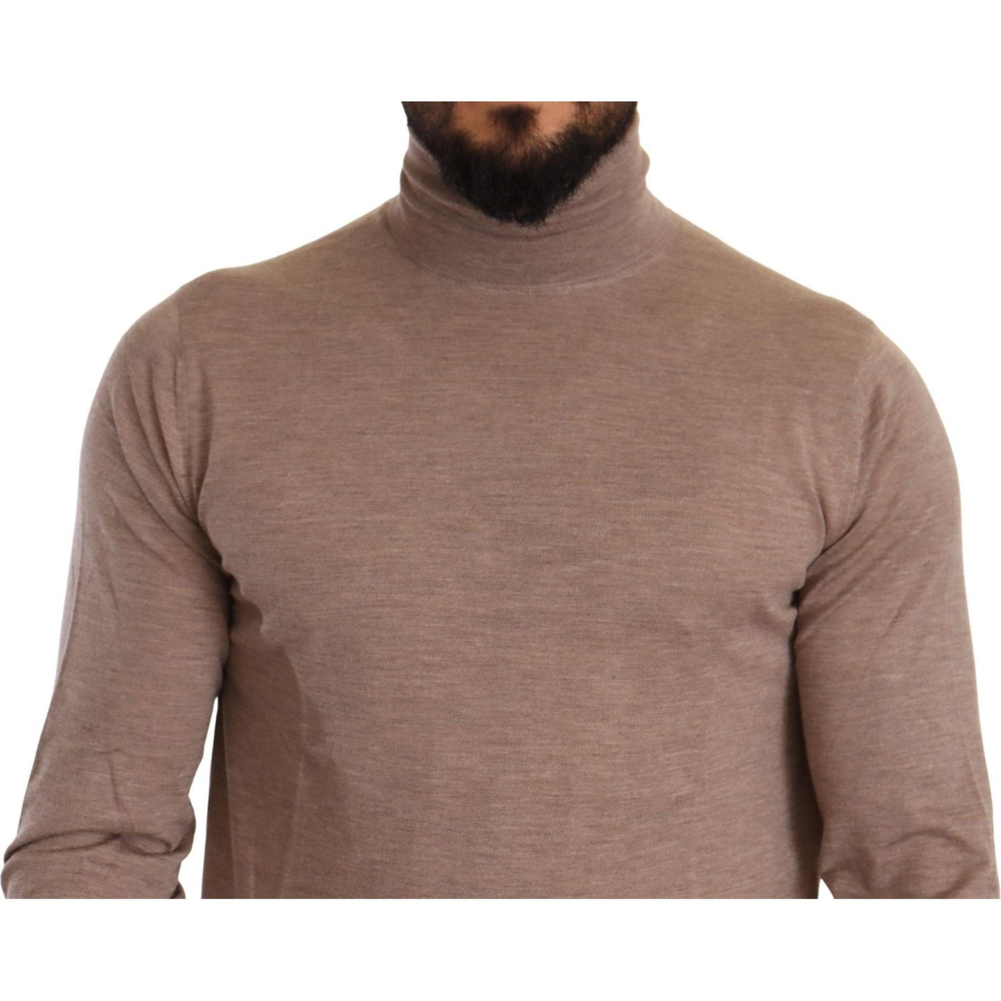 Dolce & Gabbana Brown Cashmere Turtleneck Pullover Sweater
