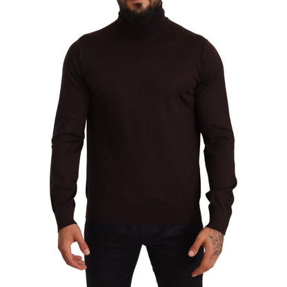 Dolce & Gabbana Brown Cashmere Turtleneck Pullover Sweater