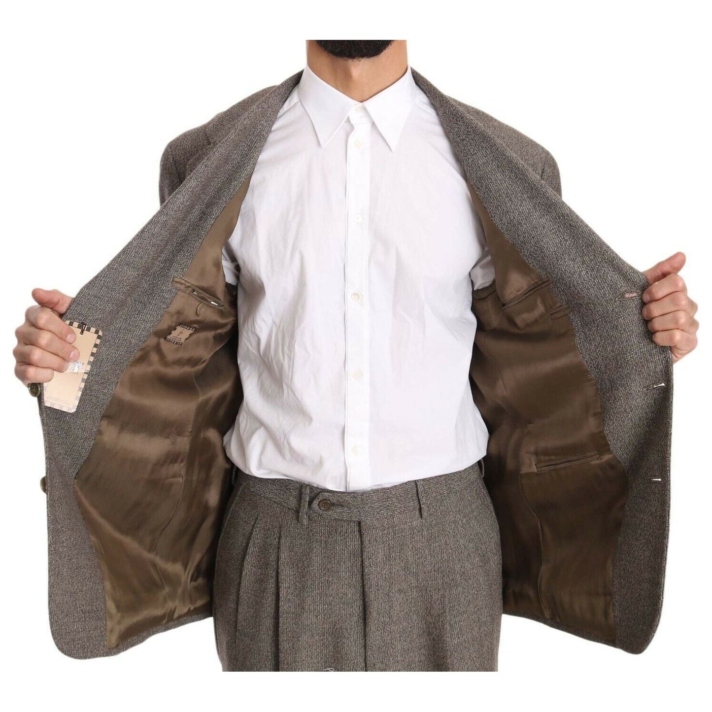 Fendi Brown Wool Regular Single Breasted Suit Suit