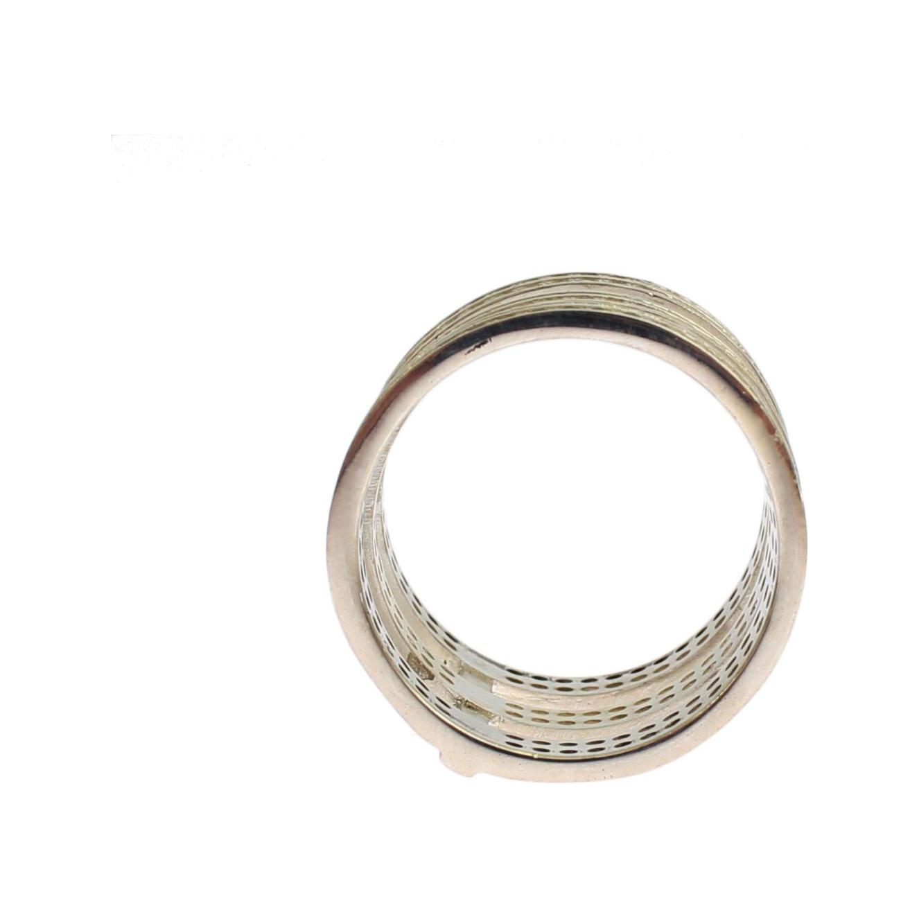 Nialaya Authentic Womens Clear CZ 925 Sterling Silver Ring