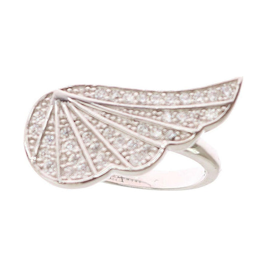 Nialaya Silver Womens Wing Clear CZ 925 Silver Ring SMY11066-US6,5