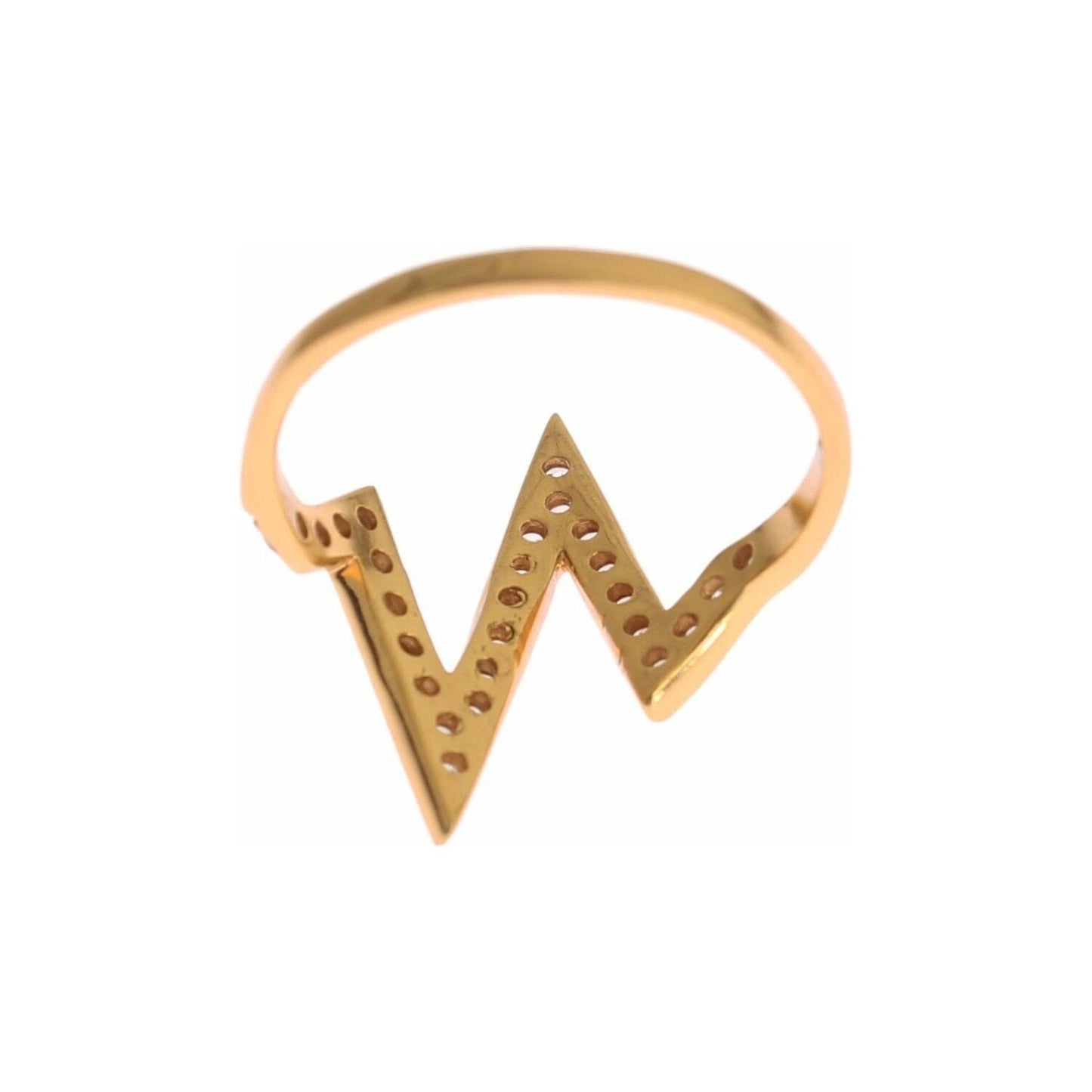 Nialaya Gold 925 Silver Womens Clear CZ 18K Ring