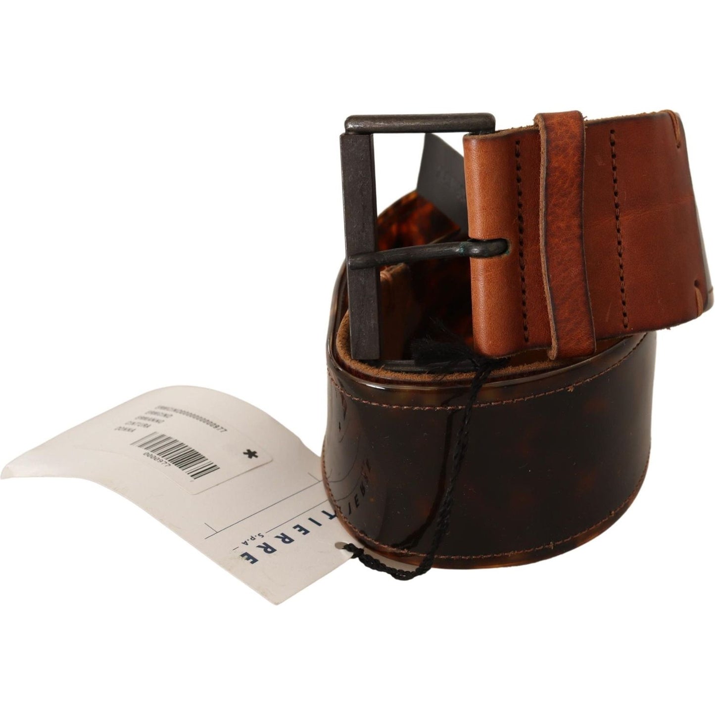 Ermanno Scervino Dark Brown Leather Buckle Waist Belt WOMAN BELTS
