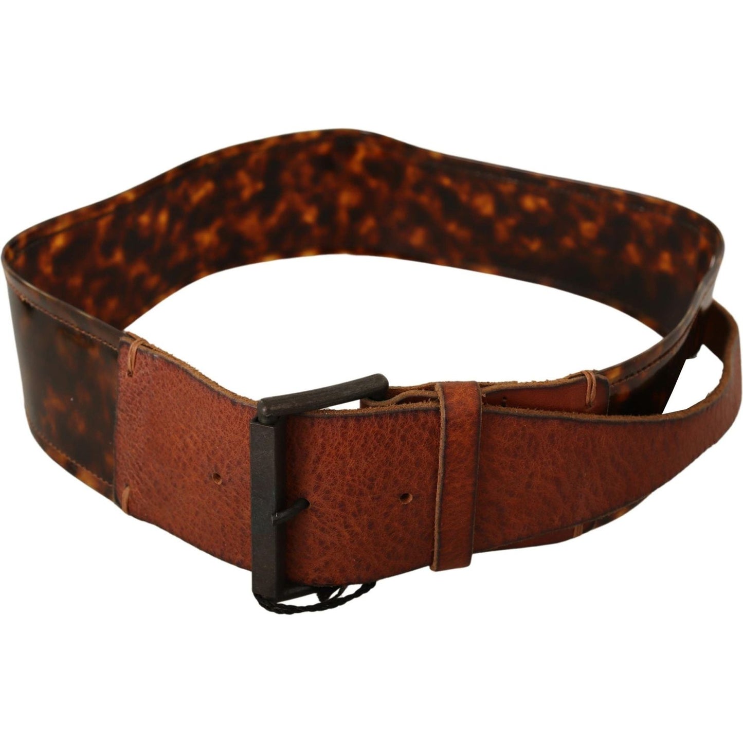 Ermanno Scervino Dark Brown Leather Buckle Waist Belt WOMAN BELTS