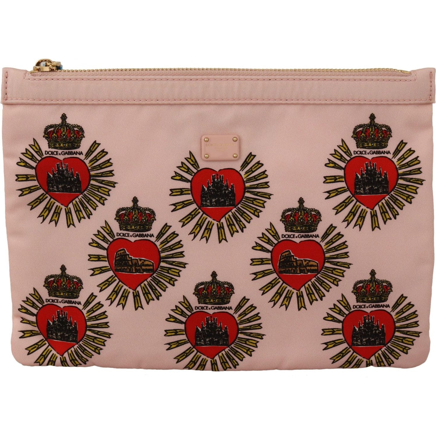 Dolce & Gabbana Clutch Pink D&G Logo Devotion Heart Toiletry Pouch Wallet WOMAN WALLETS