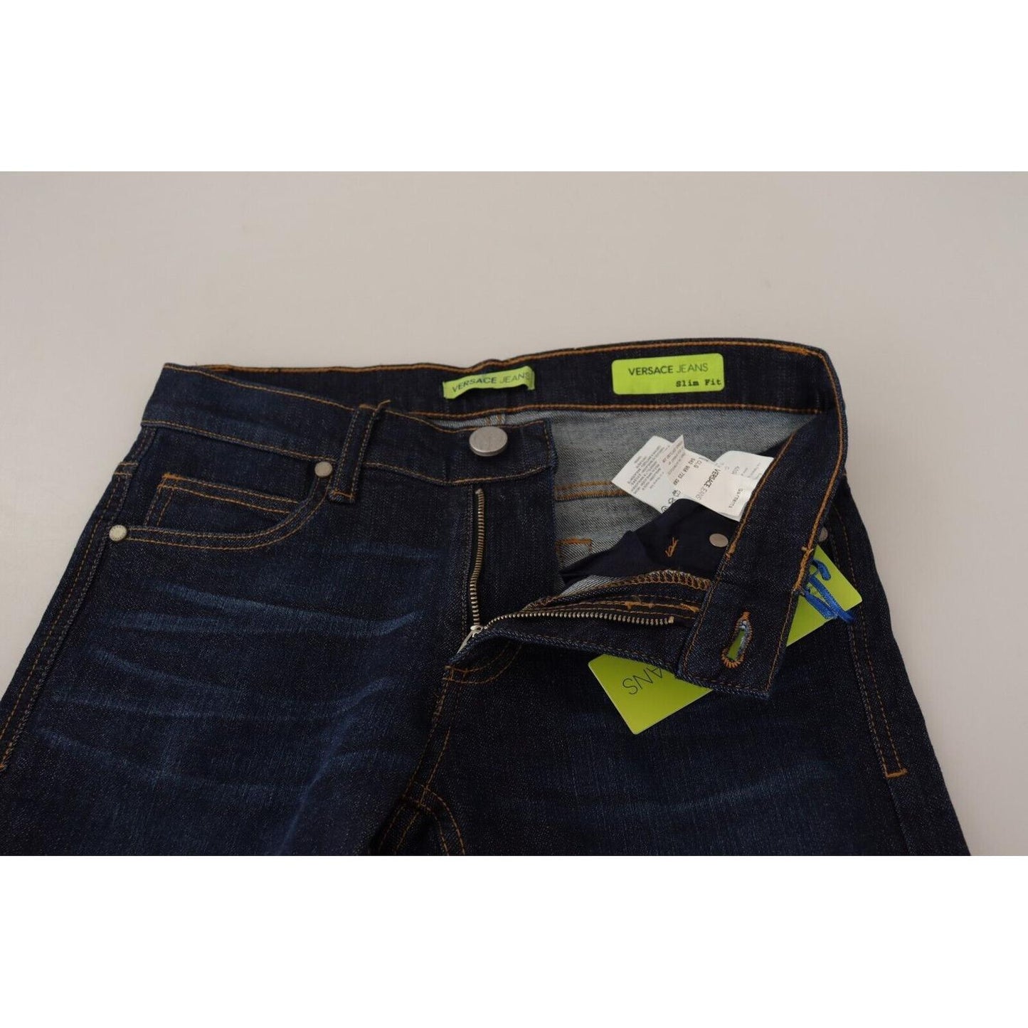 Versace Jeans Dark Blue Cotton Low Waist Skinny Denim Jeans Jeans & Pants