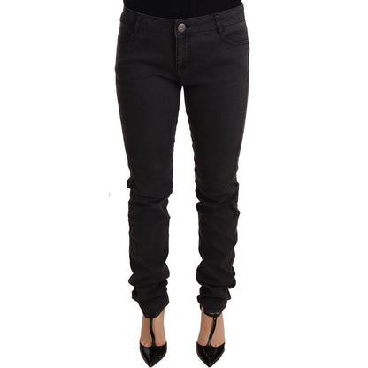 PINKO Black Cotton Stretch Skinny Mid Waist Women Denim Jeans Jeans & Pants