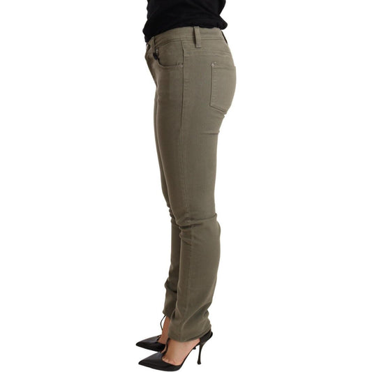 Ermanno Scervino Green Low Waist Skinny Slim Trouser Cotton Jeans PAN72061-26