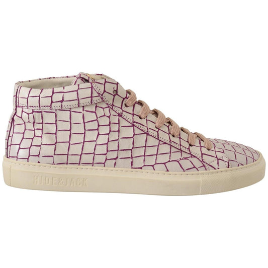 HIDE & JACK White Bordeaux Leather Casual Lace Up Sneakers Shoes MV4297 - 42
