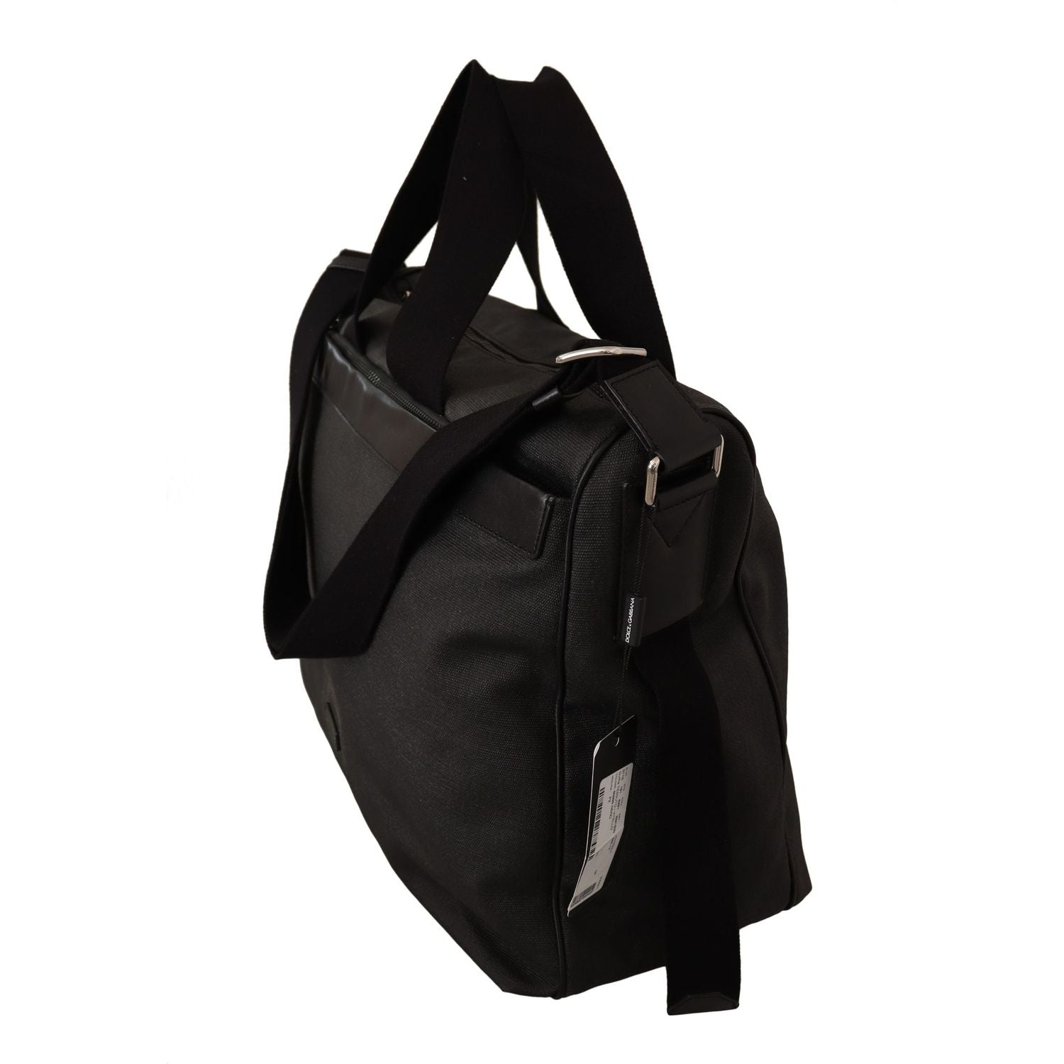Dolce & Gabbana Black Denim Leather Shoulder Strap Messenger Bag