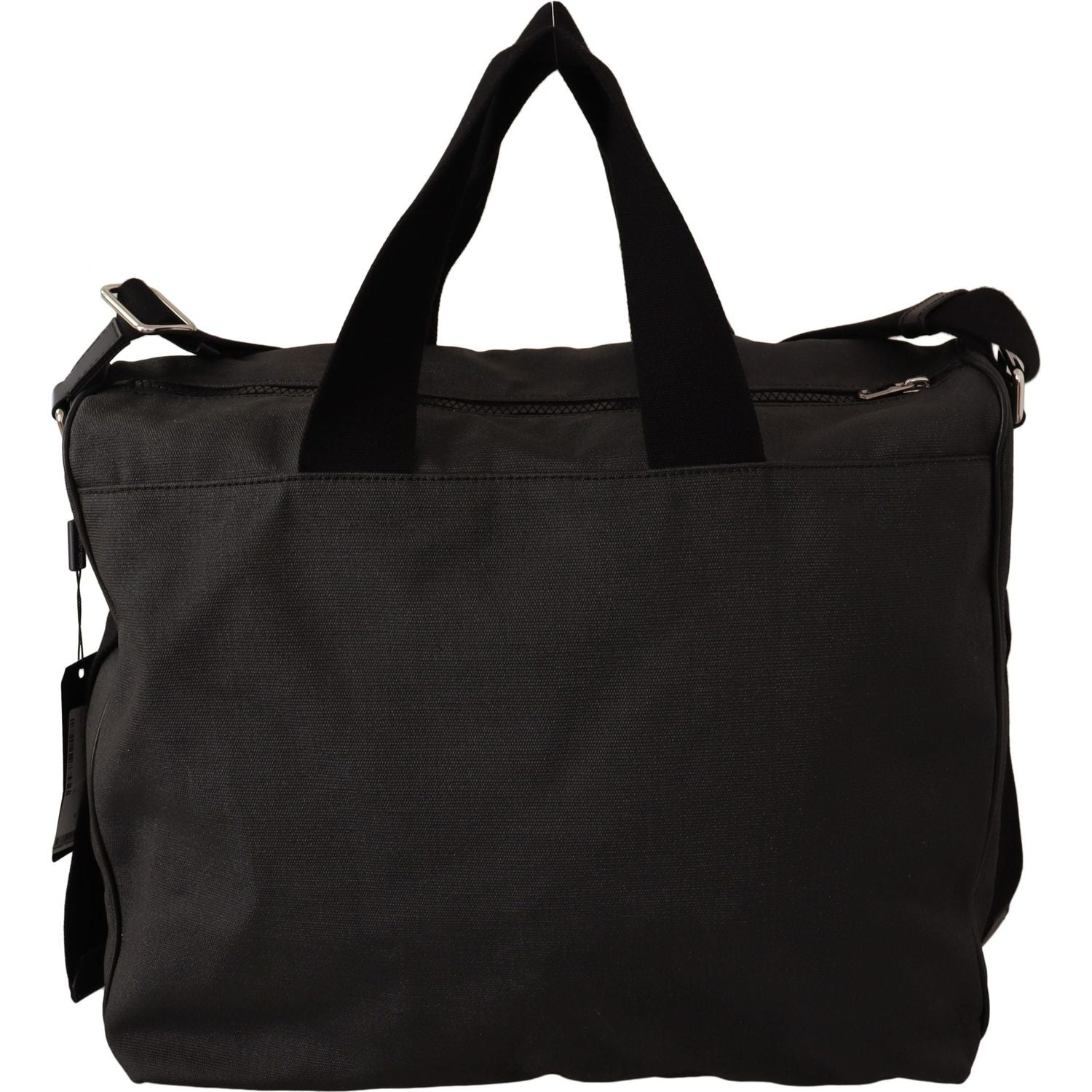 Dolce & Gabbana Black Denim Leather Shoulder Strap Messenger Bag