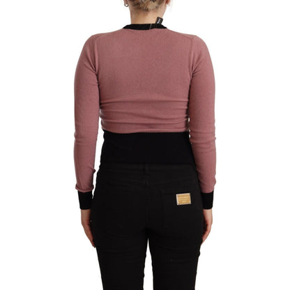 Dolce & Gabbana Pink Cashmere Crewneck Sartoria Pullover Sweater WOMAN SWEATERS