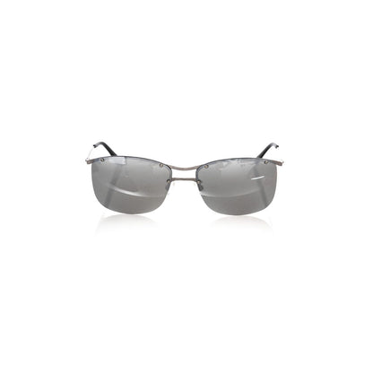 Frankie Morello Silver Metallic Fibre Men Sunglass