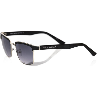 Frankie Morello Black Metallic Fibre Men Sunglasses