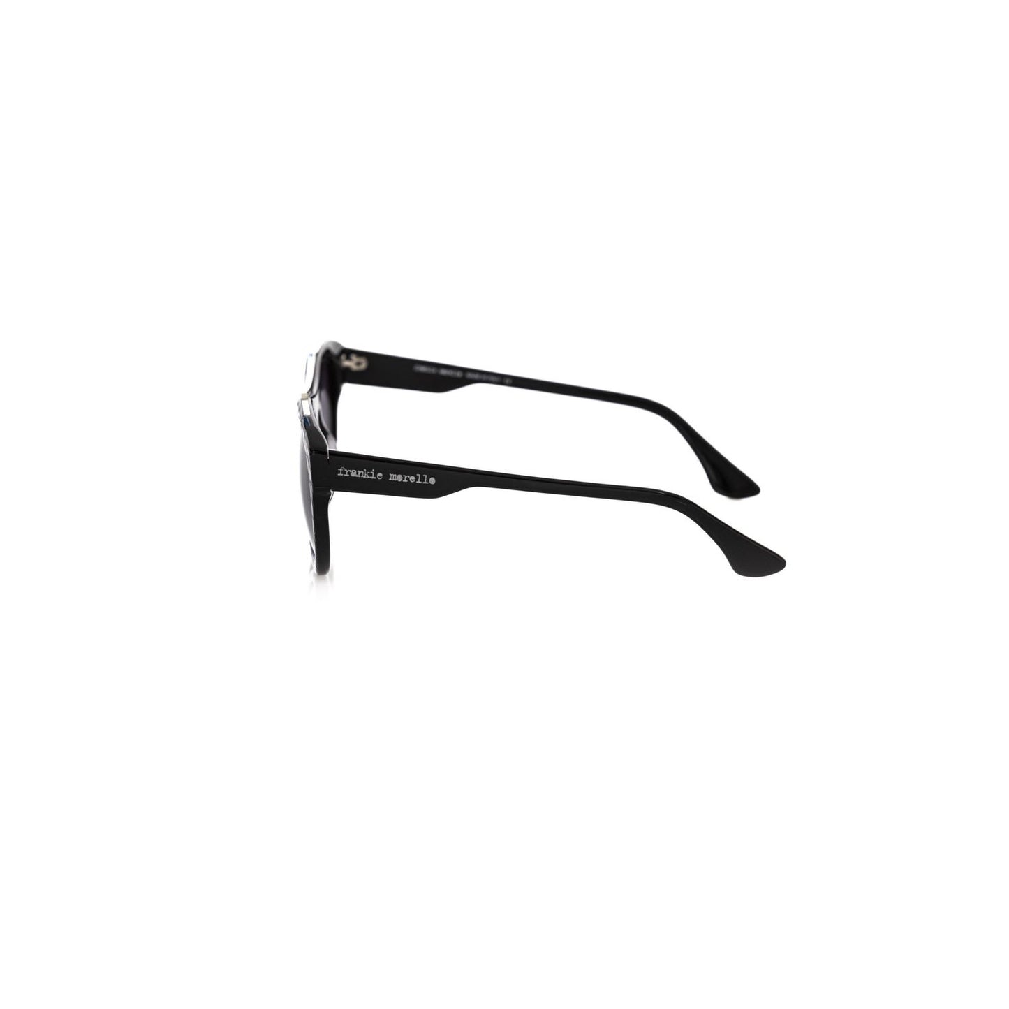 Frankie Morello Black Acetate Men Sunglasses