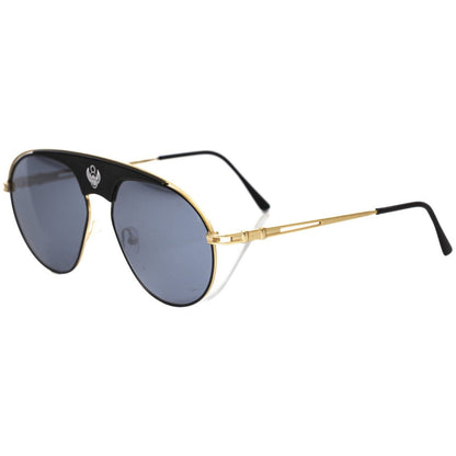 Frankie Morello Black Metallic Men's Sunglass Shield