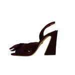 Dolce & Gabbana Dark Purple Suede Ankle Strap Sandals Shoes
